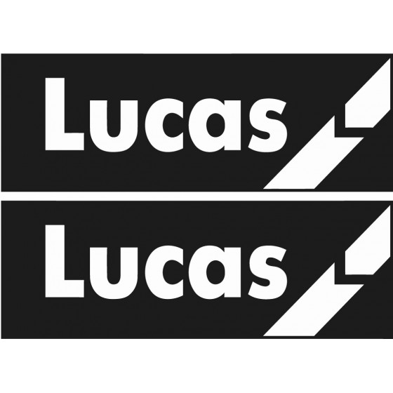2x Lucas Black Stickers Decals