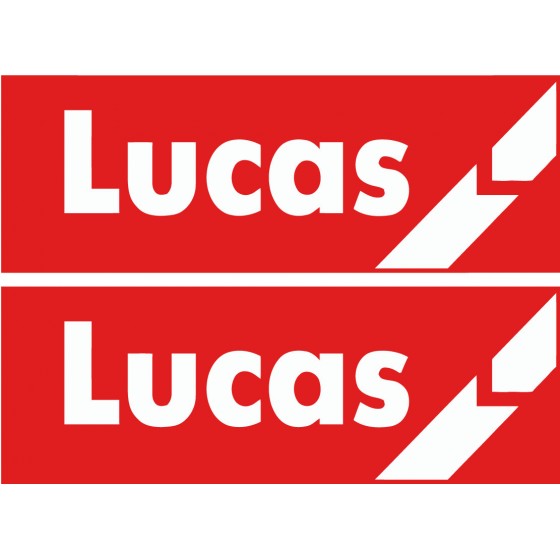2x Lucas Red Stickers Decals