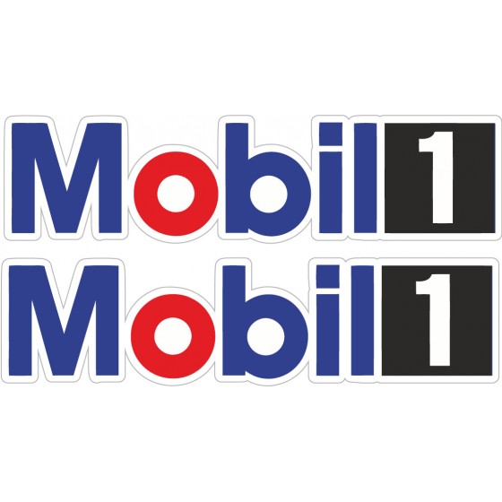 2x Mobil 1 Stickers Decals