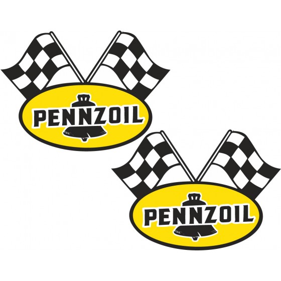 2x Pennzoil Stickers Decals