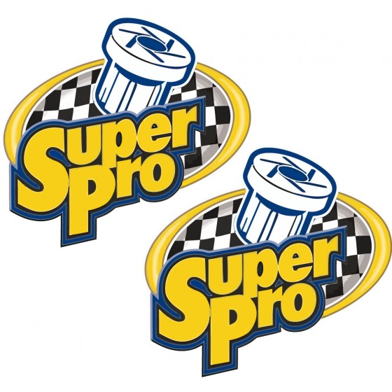 2x Super Pro Stickers Decals