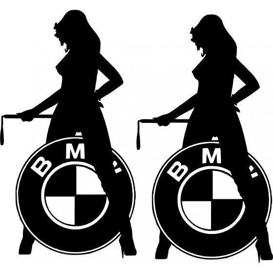 2x Bmw Logo With Girl Die...