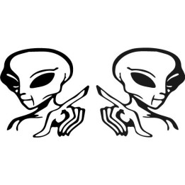 Alien Stickers – UFO Extraterrestrial Decals (2-Pack)