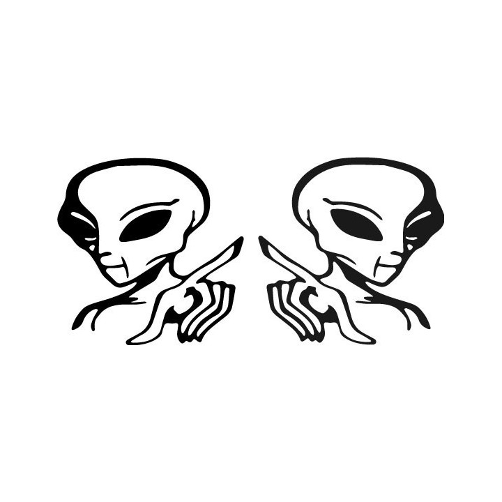 Alien Stickers – UFO Extraterrestrial Decals (2-Pack)