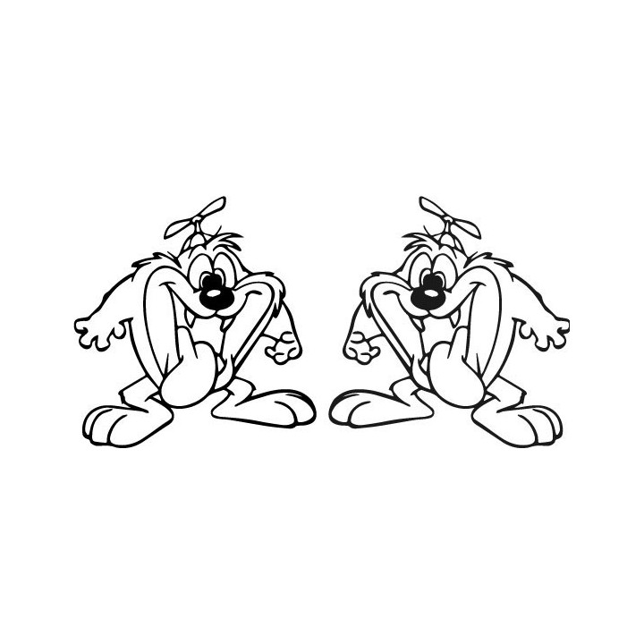 Baby Taz Stickers – Looney Tunes Cartoon Decals (2-Pack)