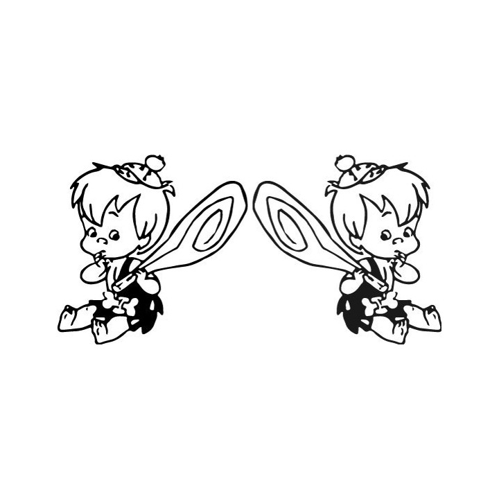 Bam Bam Rubble Stickers – Flintstones Decals (2-Pack)
