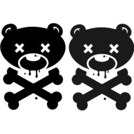 Dead Bear Crossbones Stickers – Gothic Punk Decals (2-Pack)