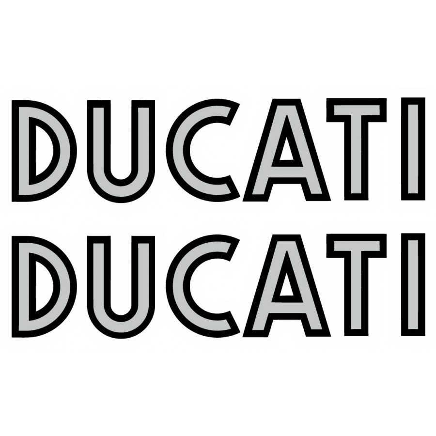 Ducati Logo Black And Grey Lettering Stickers Decals - DecalsHouse