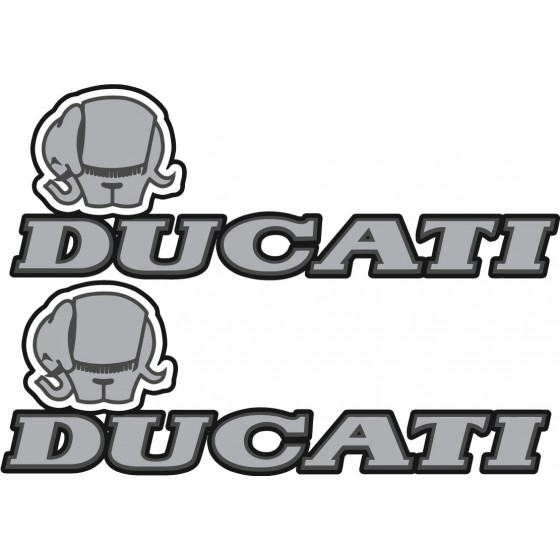 Ducati Logo Grey Stickers...
