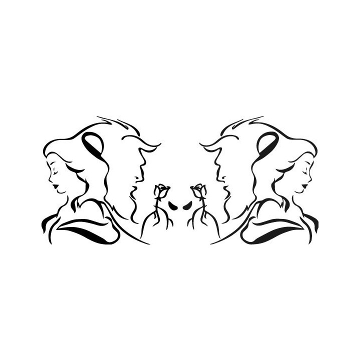 Beauty and the Beast Stickers – Belle Rose Decals (2-Pack)