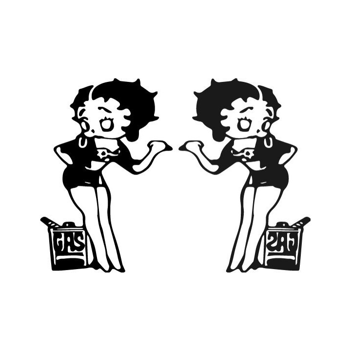 Betty Boop Gas Stickers – Vintage Pin-Up Decals (2-Pack)