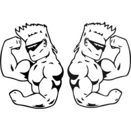 Bodybuilder Muscle Man Stickers – Gym Fitness Decals (2-Pack)