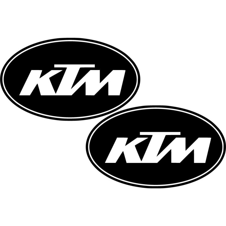 KTM Oval Logo Stickers – Fairing Panel Motorsport Decals (2-Pack)