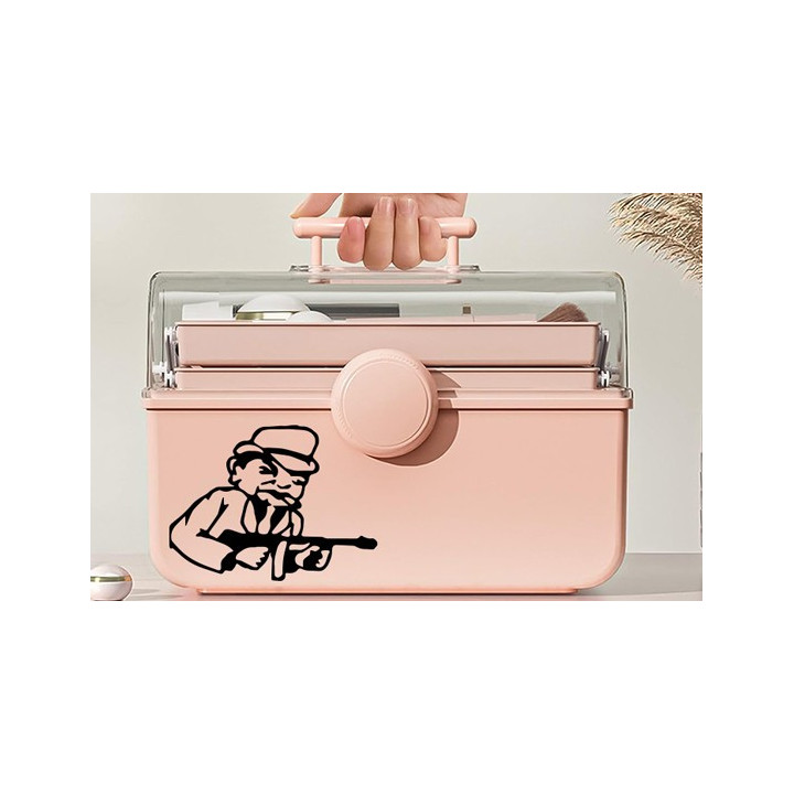 Gangster Mobster Stickers – Tommy Gun Bootlegger Decals (2-Pack)