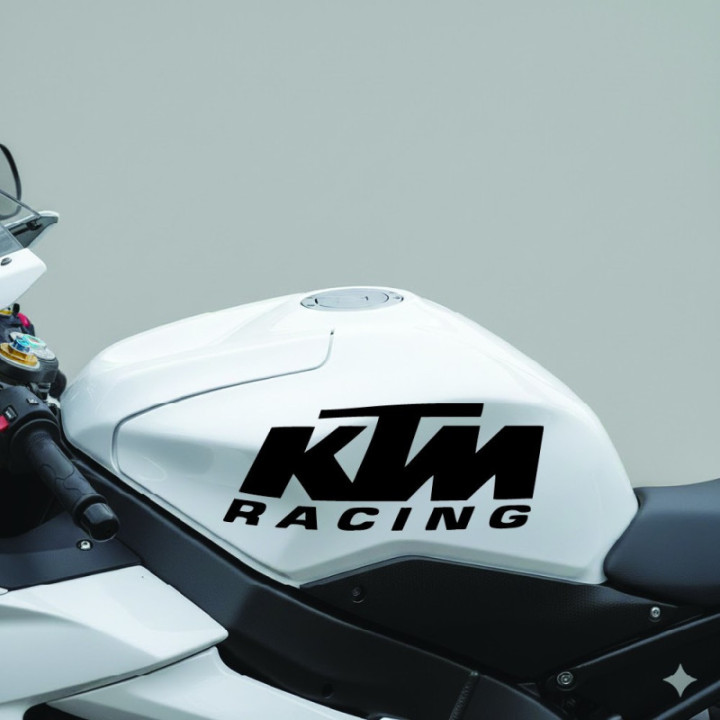 KTM Racing Logo Stickers – Helmet Fairing Motorsport Decals (2-Pack)