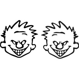 Calvin Mischievous Face Stickers – Comic Decals (2-Pack)