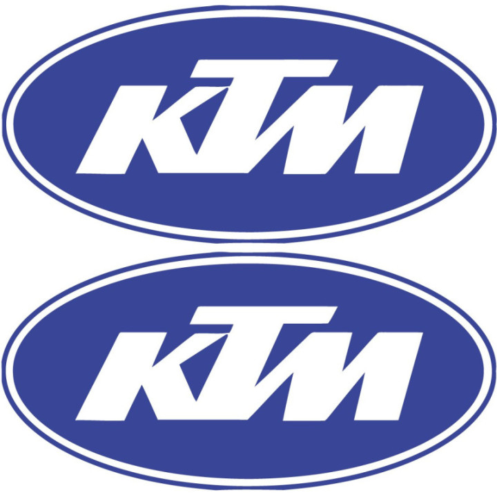 KTM Oval Blue Logo Stickers - Bodywork Decals (2-Pack)