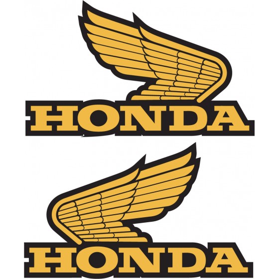 2x Honda Logo Wings Yellow...