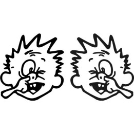 Calvin Picking Nose Stickers – Funny Cartoon Decals (2-Pack)