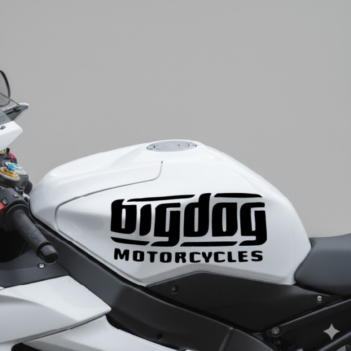 Big Dog Motorcycles Stickers – Pitbull Mutt Chopper Decals (2-Pack)