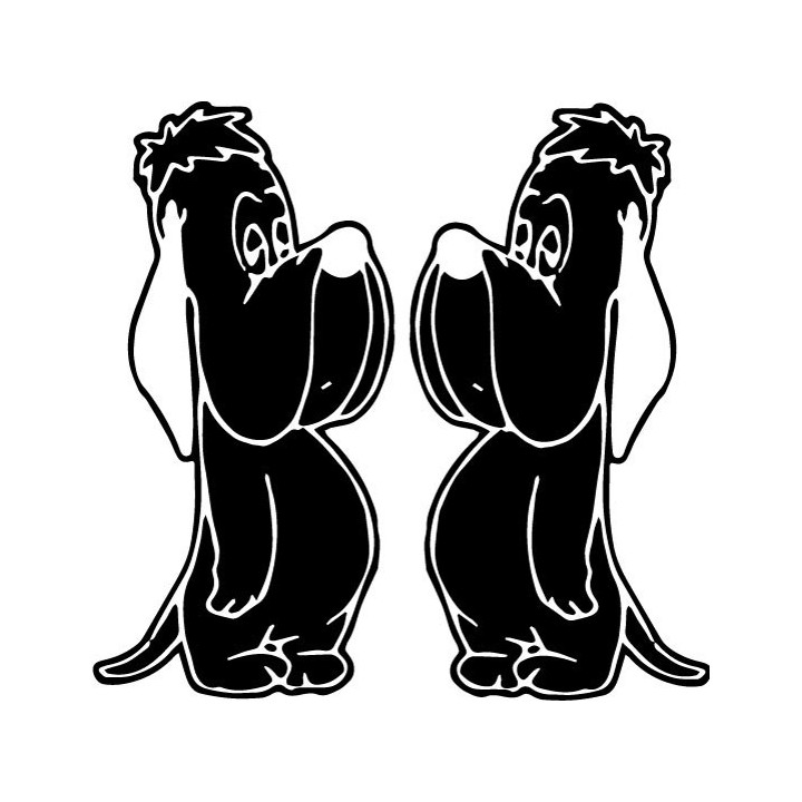 Droopy Dog Stickers – Sad Face Cartoon Decals (2-Pack)
