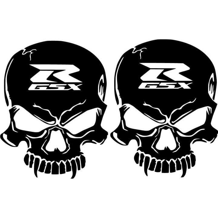 Suzuki Gsx R Skull Die Cut Stickers Decals - DecalsHouse