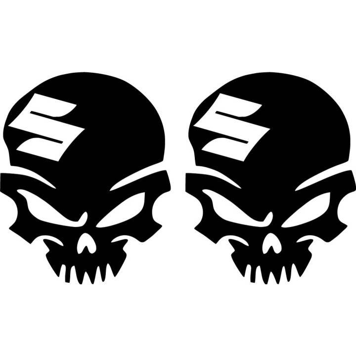 Suzuki Logo Skull Die Cut Style 2 Stickers Decals - DecalsHouse