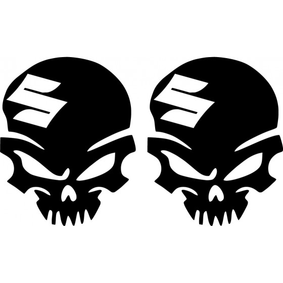 2x Suzuki Logo Skull Die...