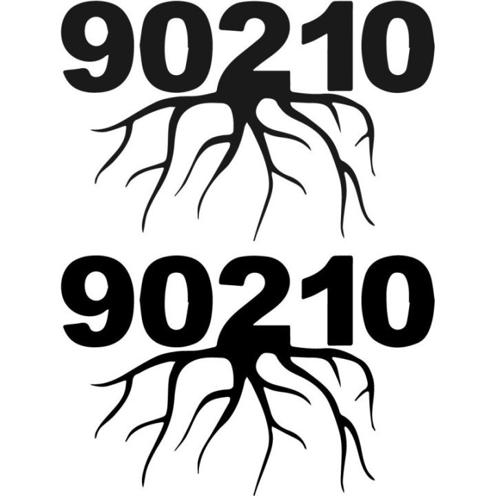 Buy 90210 Zip Code Roots Sticker Online