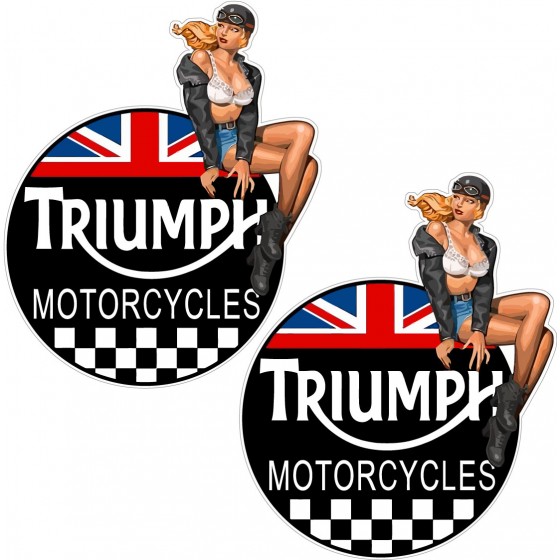 2x Triumph Logo Pin Up Girl...