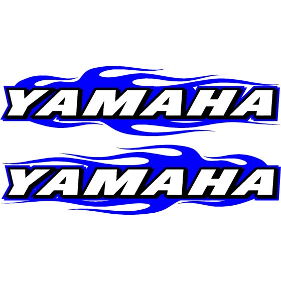 Yamaha Logo Flames Blue...