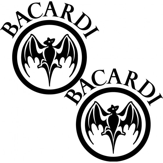 2x Bacardi Sticker Decal...