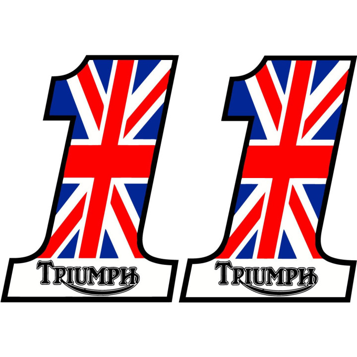 Triumph Number 1 Stickers – Bonneville Speed Triple Racing Heritage Decals (2-Pack)