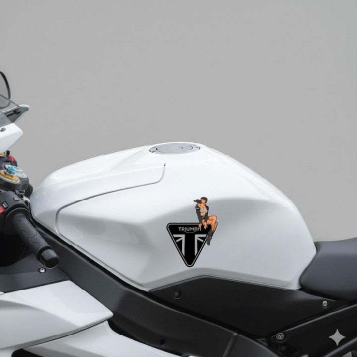 Triumph Pin-Up Girl Style 3 Stickers – Retro Decals (2-Pack)