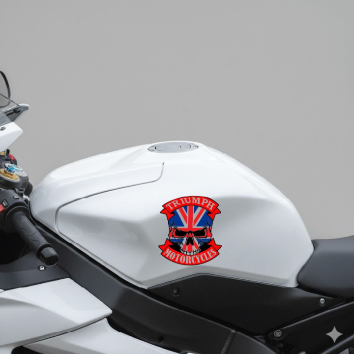 Triumph Logo Skull Style 2 Stickers Decals - DecalsHouse