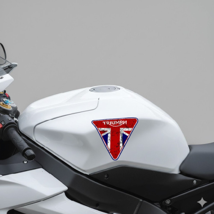 Triumph Logo Style 25 Stickers – Motorcycle Tank Fairing Decals (2-Pack)