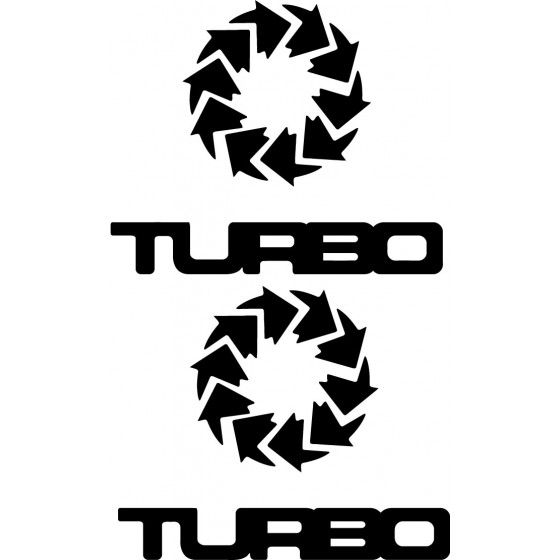 2x Turbo Logo Sticker Decal...