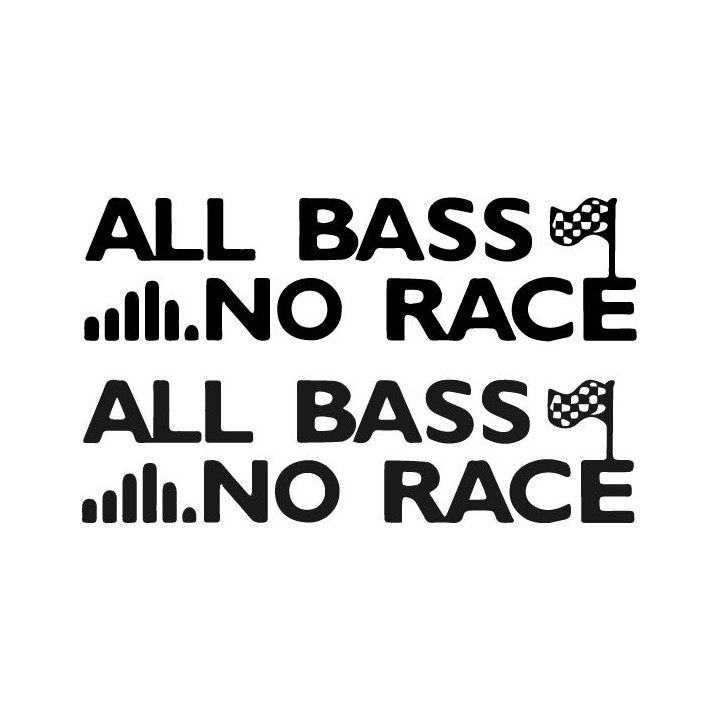 Buy All Bass No Race Decal Sticker Online