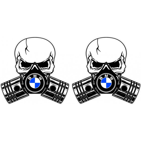 2x Bmw Logo Skull Stickers...