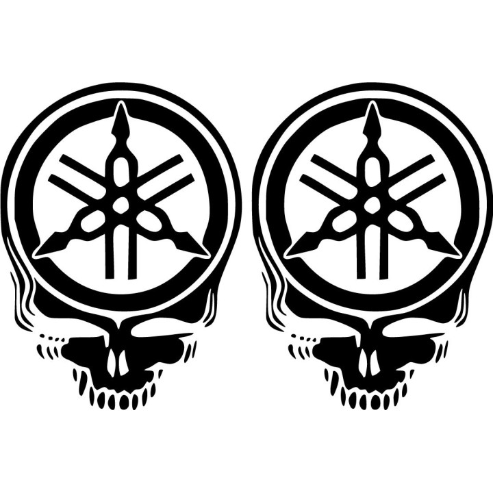 Yamaha Logo Skull Die Cut Stickers Decals - DecalsHouse