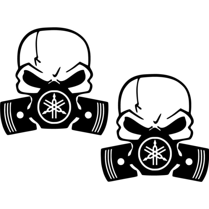 Yamaha Skull Logo Stickers – Custom Motorcycle Vinyl Decals (2-Pack)