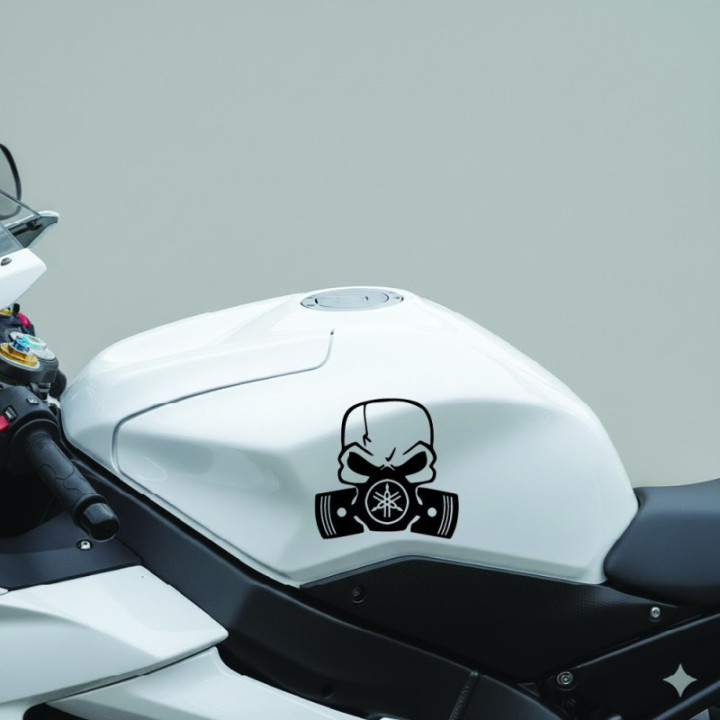 Yamaha Skull Logo Stickers – Custom Motorcycle Vinyl Decals (2-Pack)