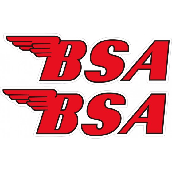 2x Bsa Logo Red Stickers...