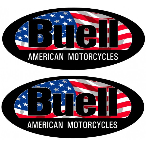 2x Buell Logo With Usa Flag...