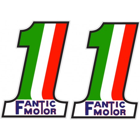 Fantic Logo Italia Number 1 Stickers Decals 2x - DecalsHouse