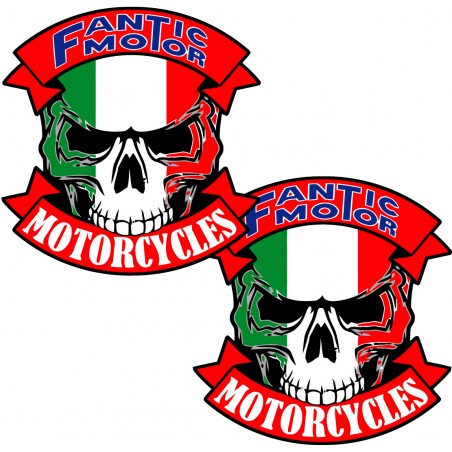 Fantic Logo Skull Stickers Decals 2x - DecalsHouse