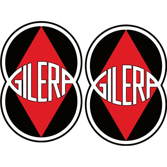 2x Gilera Logo Stickers Decals