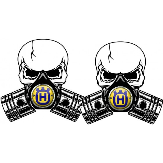 2x Husqvarna Logo Skull...