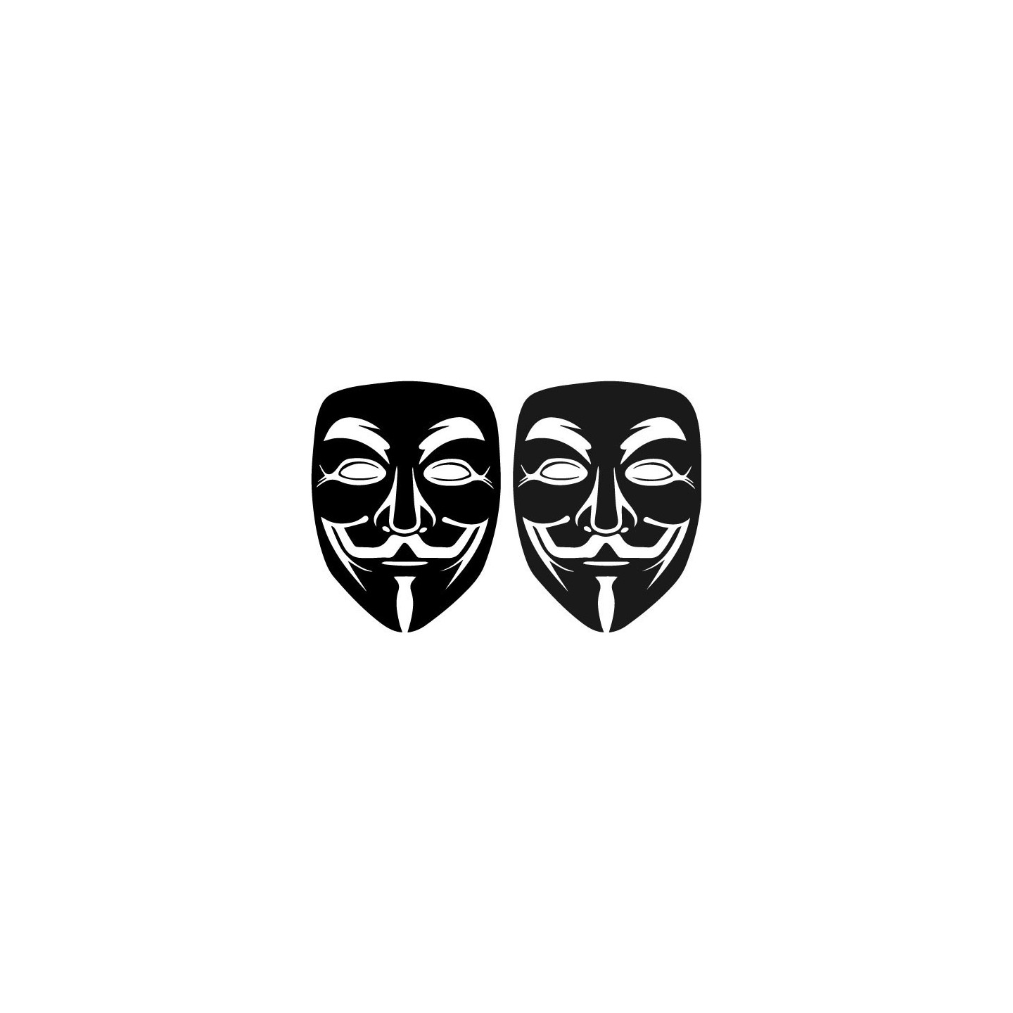 Anonymous Mask Stickers – Guy Fawkes V for Vendetta (2-Pack)