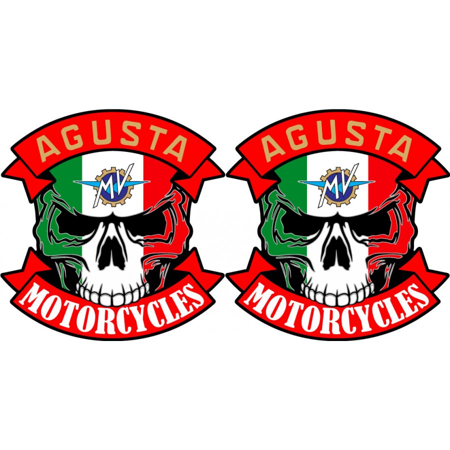 MV AGUSTA Pistons Skull Sticker 